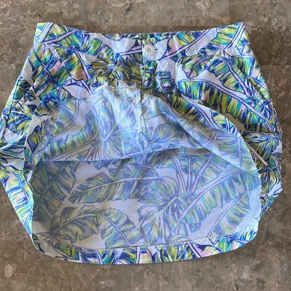 Tori Richards Honolulu Palms Mini Skirt, A-Line. White, Pink,‎ Blue, Size 4​ - Picture 6 of 13